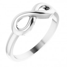 14K White Infinity-Inspired Ring