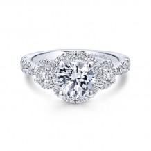 Gabriel & Co. 14k White Gold Entwined 3 Stone Engagement Ring