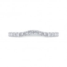 Shah Luxury 14K White Gold Round Cut Diamond Counter Wedding Band