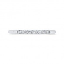 Shah Luxury 14K White Gold Round Diamond Wedding Band with Euro Shank