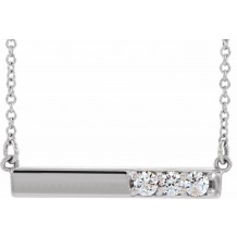 14K White 1/5 CTW Diamond Bar 16-18 Necklace