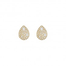 Henri Daussi 14k Yellow Gold Diamond Stud Earrings