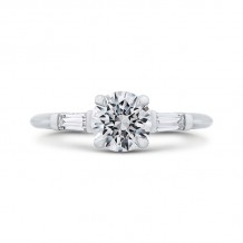 Shah Luxury 14K White Gold Round Diamond Classic Engagement Ring (Semi-Mount)