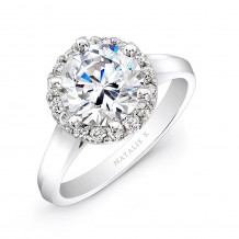 18k White Gold Diamond Halo Engagement Ring