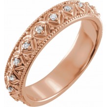 14K Rose 1/6 CTW Diamond Anniversary Band