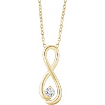 14K Yellow 1/6 CTW Diamond Infinity-Inspired 16-18 Necklace