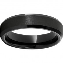 Black Diamond Ceramic Beveled Edge Band with Stone Finish