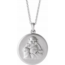 14K White Buddha 16-18 Necklace