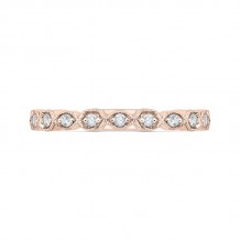 Shah Luxury 14K Rose Gold Round Diamond Wedding Band