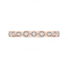 Shah Luxury 14K Rose Gold Round Diamond Wedding Band