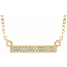 14K Yellow .05 CTW Diamond Bar 16-18 Necklace