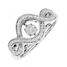 Gems One 10KT White Gold & Diamond Rhythm Of Love Fashion Ring  - 1/4 ctw