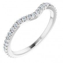 14K White 1/3 CTW French-Set Matching Diamond Band