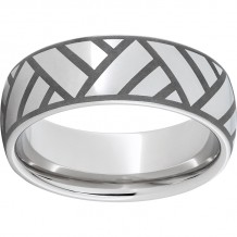 Serinium Domed Band with Volley Laser Engraving