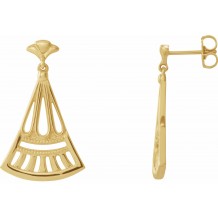 14K Yellow Vintage-Inspired Dangle Earrings