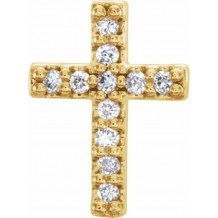 14K Yellow 1/10 CTW Diamond Cross Earrings