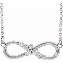 14K White 1/8 CTW Diamond Infinity-Inspired Bar 18 Necklace