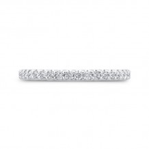 Shah Luxury 14K White Gold Half-Eternity Round Diamond Wedding Band