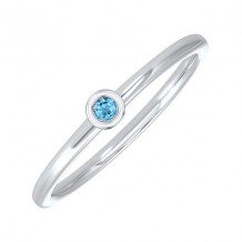 Gems One 10Kt White Gold Blue Topaz (1/20 Ctw) Ring