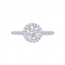 Shah Luxury 14K White Gold Round Diamond Halo Engagement Ring (Semi-Mount)