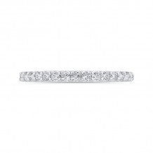 Shah Luxury 14K White Gold Round Cut Diamond Wedding Band