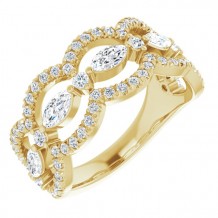 14K Yellow 1 1/3 CTW Diamond Anniversary Band