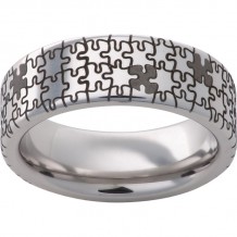 Serinium Pipe Cut Band with Puzzle Laser Engraving