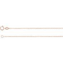 14K Rose 1 mm Diamond-Cut Cable Chain 7 Bracelet