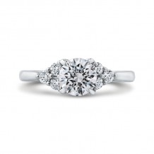 Shah Luxury 14K White Gold Round Diamond Classic Engagement Ring (Semi-Mount)