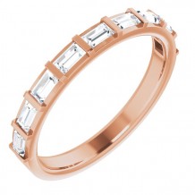 14K Rose 5/8 CTW Diamond Straight Baguette Anniversary Band