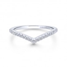 Gabriel & Co. 14k White Gold Contemporary Curved Wedding Band