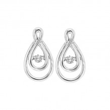 Gems One 14KT White Gold & Diamond Rhythm Of Love Fashion Earrings  - 1/8 ctw