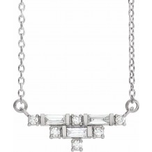 14K White 1/4 CTW Diamond Art Deco 18 Necklace
