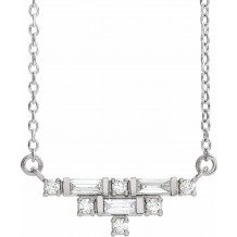 14K White 1/4 CTW Diamond Art Deco 18 Necklace