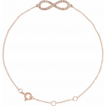 14K Rose 1/6 CTW Diamond Infinity-Inspired 8 Bracelet