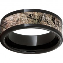 Black Diamond Ceramic Pipe Cut Band with Mossy Oak Brush Inlay