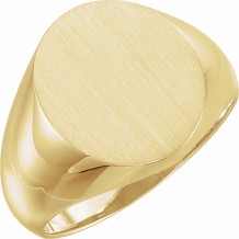 10K Yellow 16x14 mm Oval Signet Ring