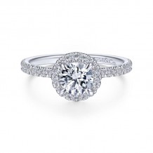 Gabriel & Co. 14k White Gold Contemporary Halo Engagement Ring