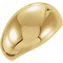 14K Yellow 10 mm Dome Ring