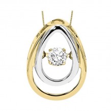 Gems One 14KT Yellow Gold & Diamond Rhythm Of Love Neckwear Pendant  - 1/8 ctw