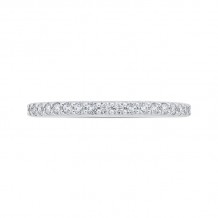 Shah Luxury 14K White Gold Round Half-Eternity Diamond Wedding Band