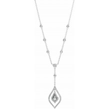 14K White 7/8 CTW Diamond Geometric 18 Necklace
