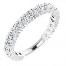 14K White 1 1/5 CTW Diamond Anniversary Band