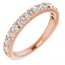 14K Rose 3/4 CTW Diamond French-Set Anniversary Band