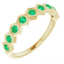 14K Yellow Emerald Stackable Ring