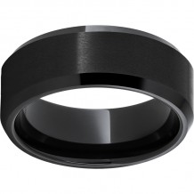 Black Diamond Ceramic Beveled Edge Band with Satin Finish