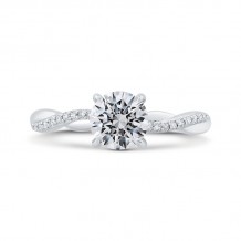 Shah Luxury 14K White Gold Diamond Engagement Ring (Semi-Mount)