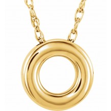 14K Yellow 10 mm Circle 18 Necklace