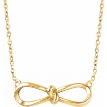 14K Yellow Bow 18 Necklace