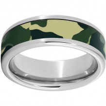 Serinium Pipe Cut Band with a 5mm Military Camo Pattern Inlay
